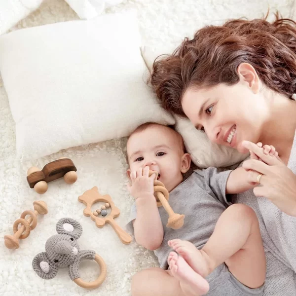 4Pcs/Set Baby Wooden Crochet - Image 4