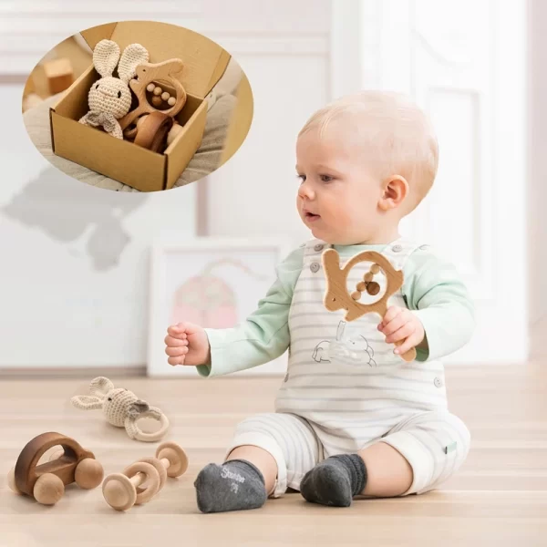 4Pcs/Set Baby Wooden Crochet - Image 3