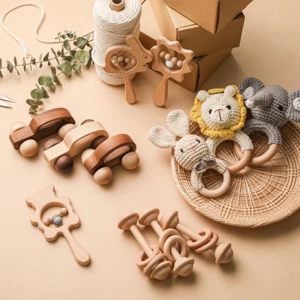 4Pcs/Set Baby Wooden Crochet