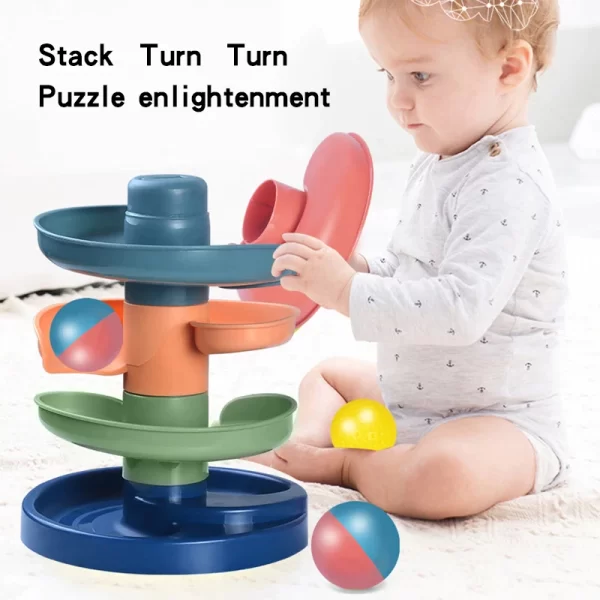 Baby Toys Rolling Ball Pile Tower - Image 3