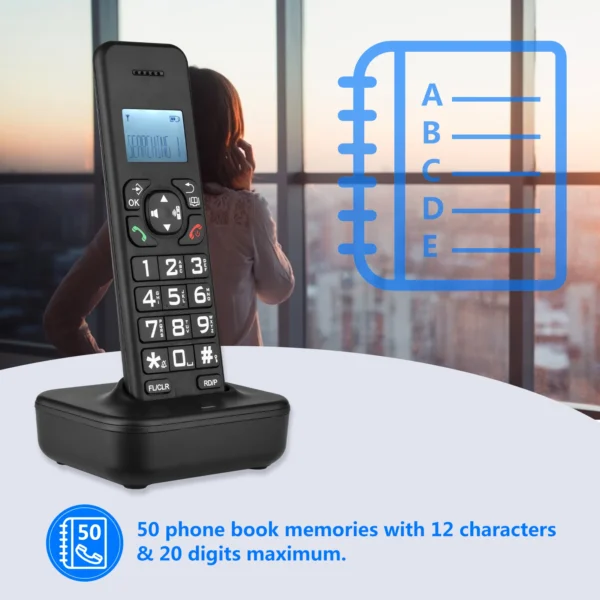 Cordless Phone Screen Display Rechargeable - Image 5