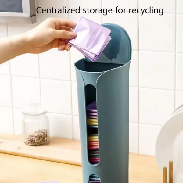 Plastic Bag Holder for Grocery Bags,Shopping bags - Wall Mount or On The Cabinet Kitchen Grocery Bag Dispenser/Storage/Organzier - Image 4