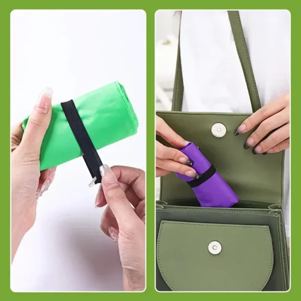 Reusable Foldable Shopping Bag Travel Grocery Bag Eco-Friendly One Shoulder Handbag For Travel Cartoon Cactus Printing Tote Bag - Image 4