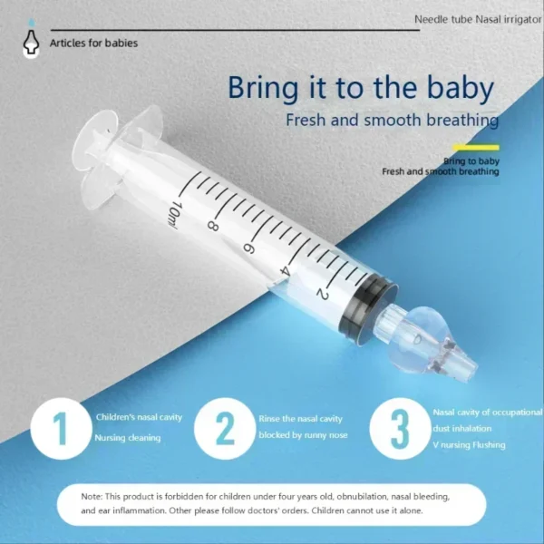 10ML/20ML Baby Nasal Aspirator Syringe Baby Nose Cleaner Rhinitis Nasal Washer Irrigator Baby Nose Washing for Children - Image 3