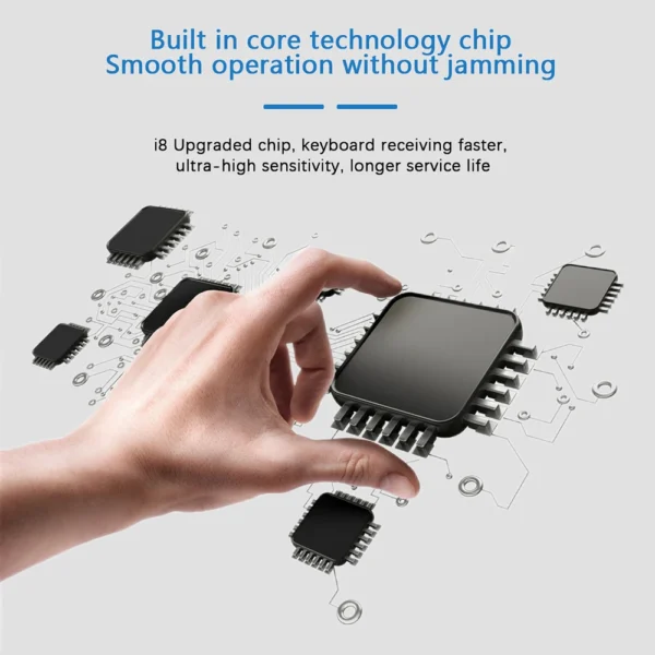 i8 Arabic French Spanish Russian Backlit Mini Wireless Keyboard - Image 5