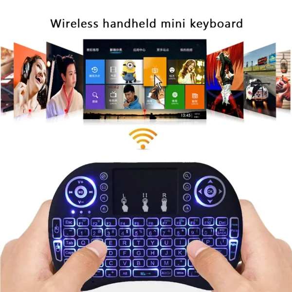 i8 Arabic French Spanish Russian Backlit Mini Wireless Keyboard - Image 6