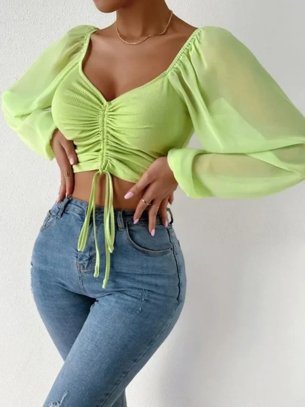 Woman’s Tops Puff Sleeve Close-Fitting - Image 5