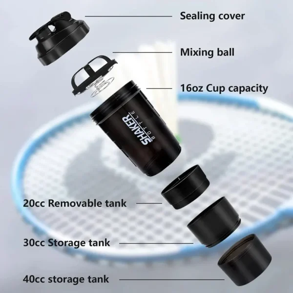 3 Layers Shaker Protein Bottle - Image 2