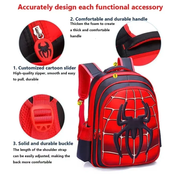 3D cartoon spider schoolbag - Image 3
