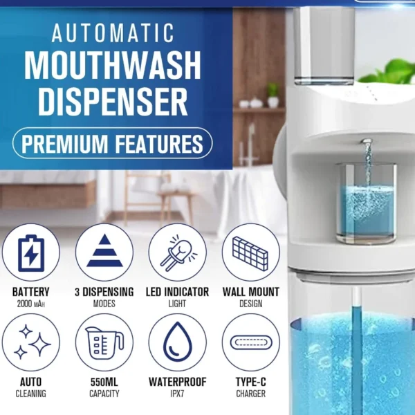 550ml Automatic Mouthwash Dispenser - Image 3