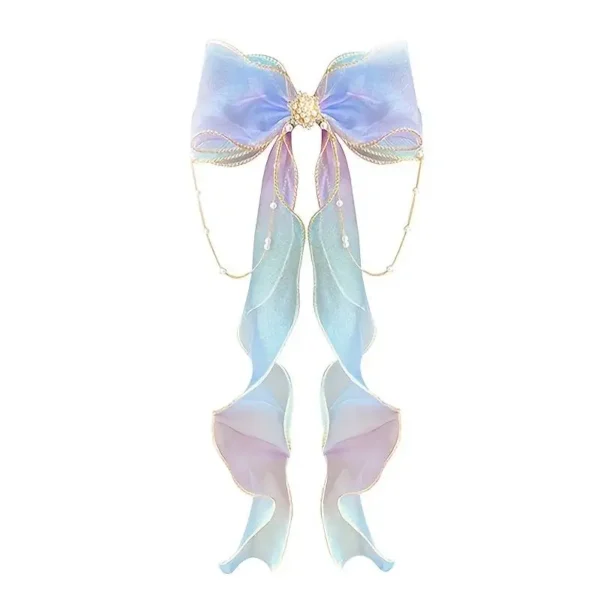 Baby Girls Mesh Bow Ribbon Clips - Image 6