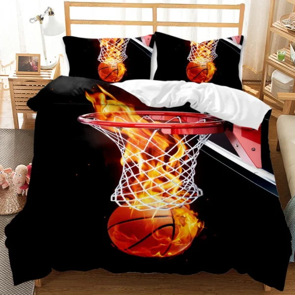 Basketball Soft Microfiber Quilt Cover with Zipper Closure - Image 4