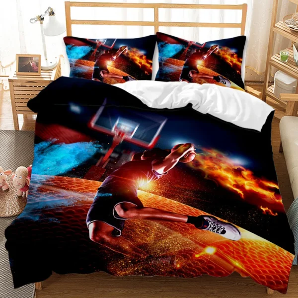 Basketball Soft Microfiber Quilt Cover with Zipper Closure - Image 5