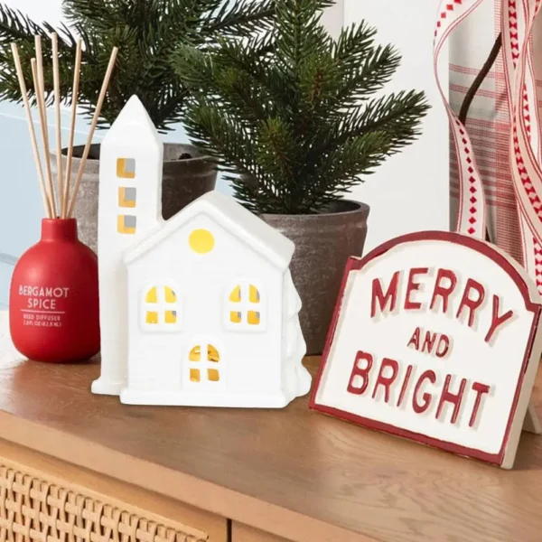 Ceramic Christmas Village  For Home Table Durable - Image 3