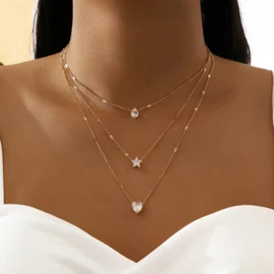 Crystal Zircon Heart Star Vintage Jewelry