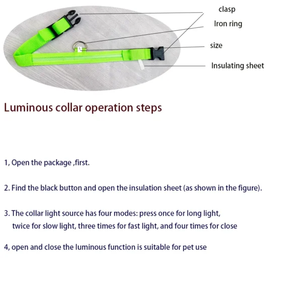Nylon LED Dog Collar - Image 5