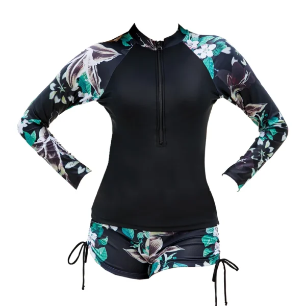 Tropical Print Drawstring Tankini Sets - Image 6