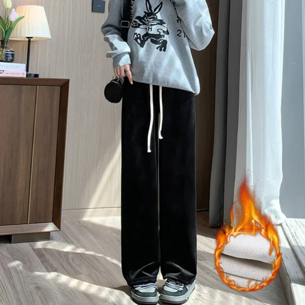 Long Pants Elastic Waist Stright Long - Image 3
